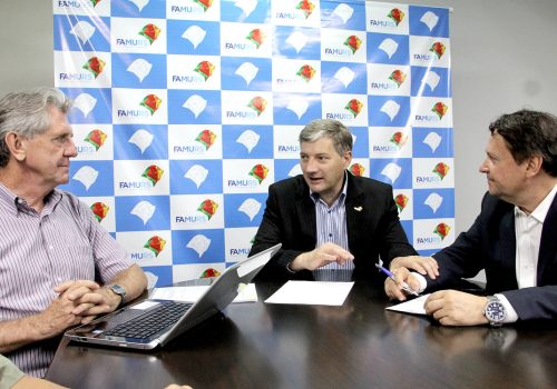 Diretor-executivo do IGL, Ardêmio Heineck; presidente da Famurs, Seger Menegaz; e coordenador da Área de Agricultura da Famurs, Mário Nascimento (Foto: Divulgação)