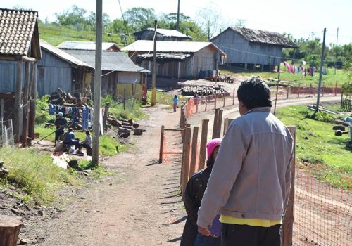 Hoje, 29 famílias caingangues vivem de forma precária em uma aldeia improvisada às margens da rodovia federal (Foto: Rodrigo Martini/Arquivo A Hora)